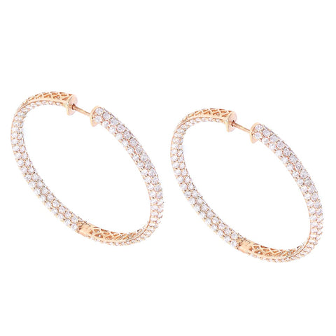 18kt Hoop Gold & Diamond Earrings