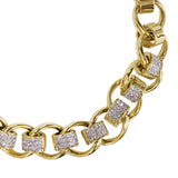 Golden Crude Chain Necklace with Cubic Zirconia